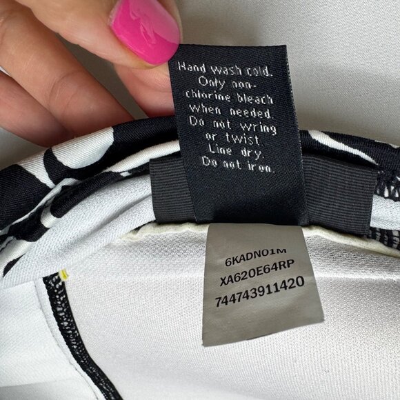 APT. 9‎ Black White Print Halter One-Piece Swimsuit XL Swimdress Conservative - Picture 11 of 11